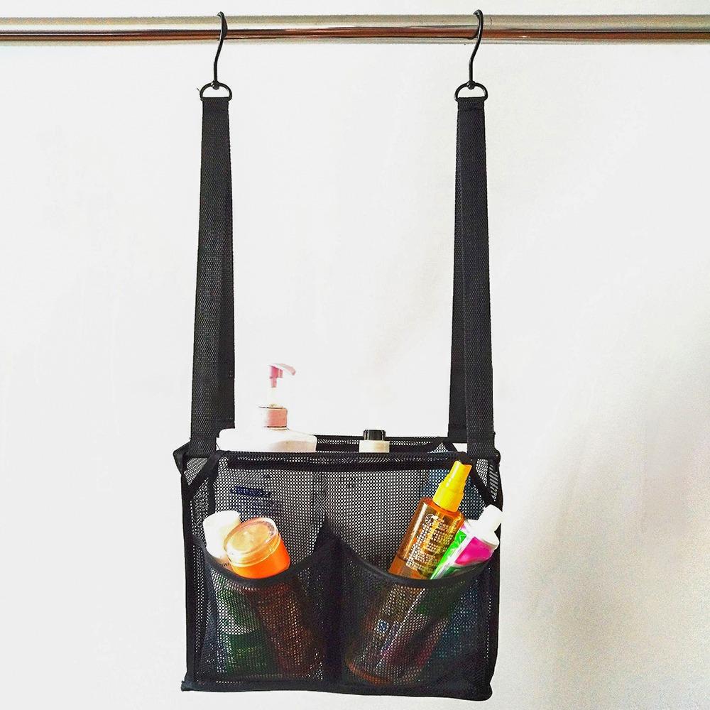 С 2 крючками Подвесная сетчатая сумка Практичная сумка для хранения ванных принадлежностей Прочный органайзер для душа Ванная комната