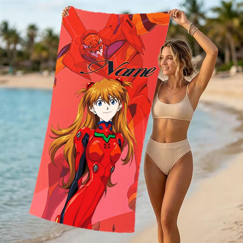 Customizable personalized beach towels Asuka Langley Soryu themed designs.Suitable for the beach, yoga, sports;ideal as beach accessories