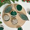 Флокированный рождественский елочный шар с бриллиантами DIY Рождественские шары Подвеска Пластиковый окрашенный шар Рождественская елка Подвесные подарки Коробки