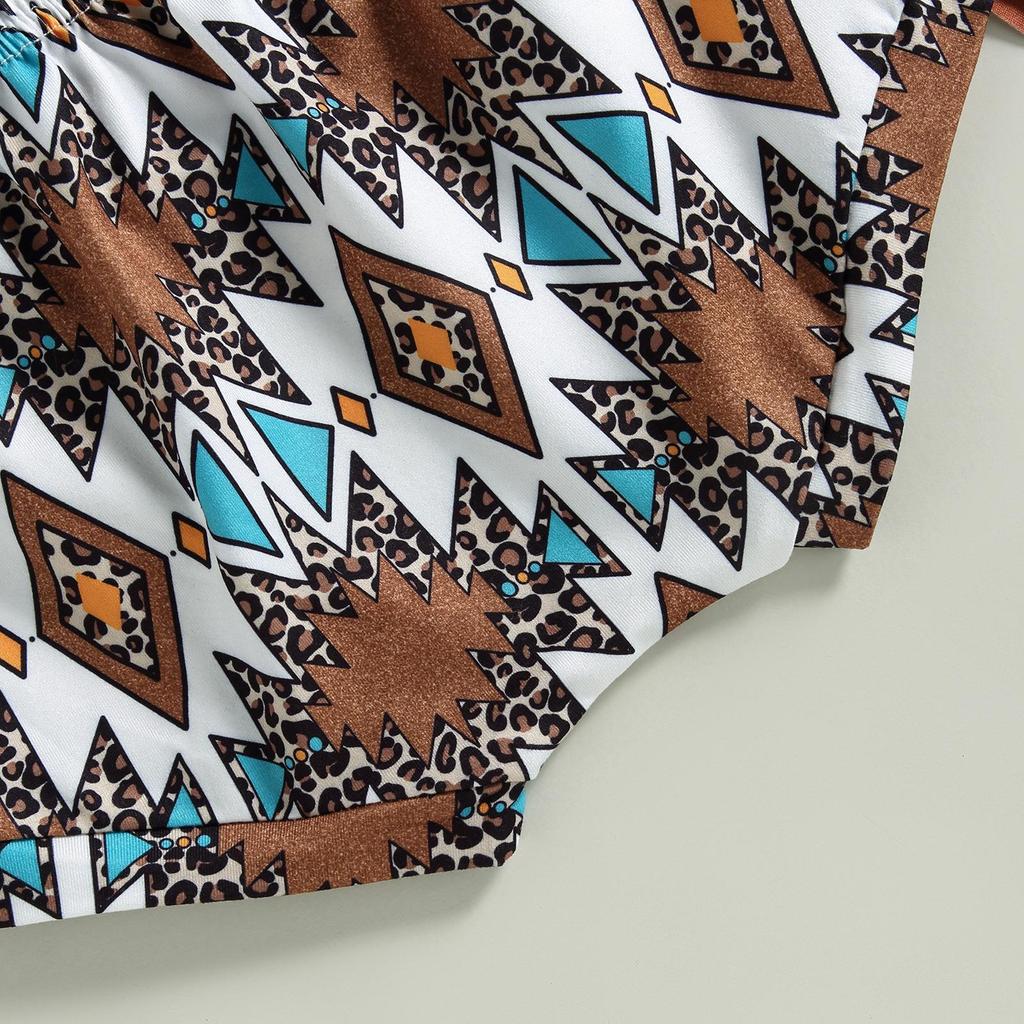 Одежда в стиле вестерн для маленьких девочек, комплект с шортами, футболка в стиле коровы с короткими рукавами в стиле бохо, топ, шорты, повязка на голову, летние наряды из 3 предметов