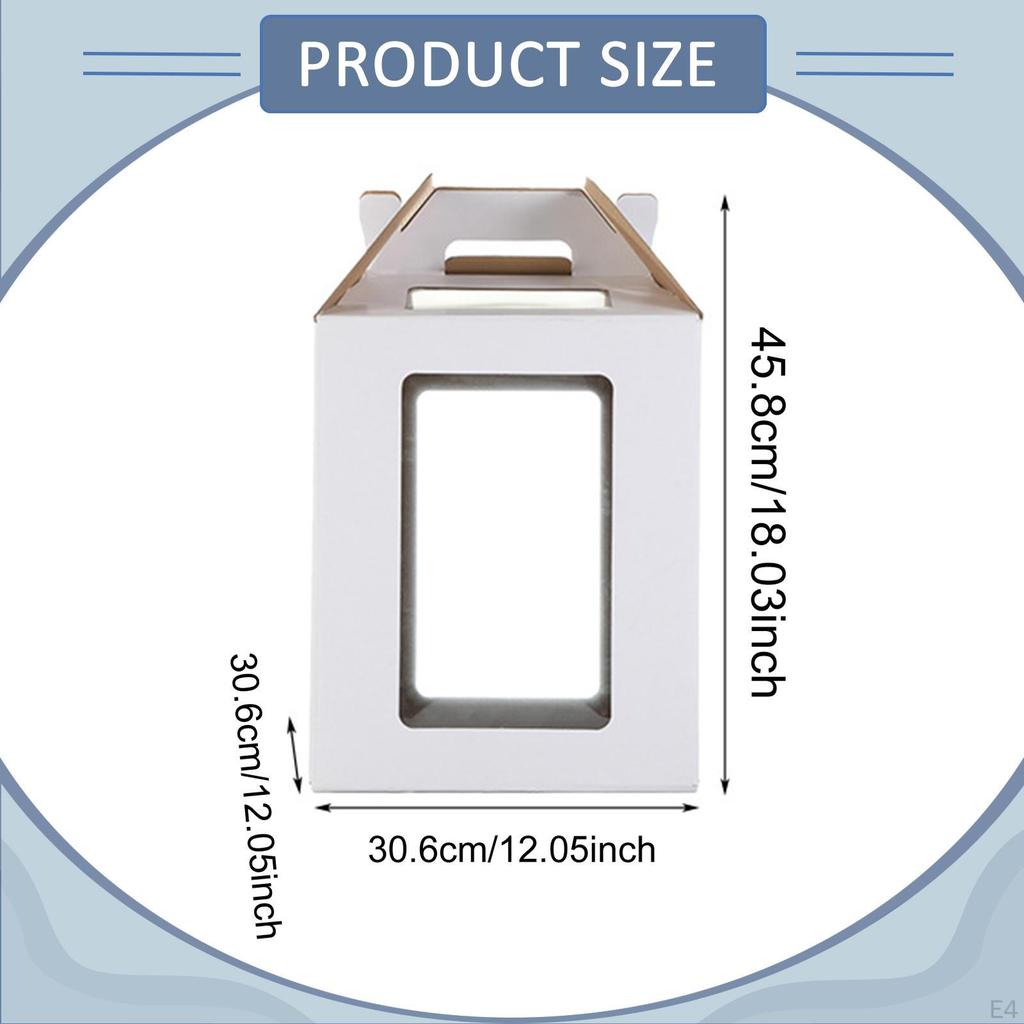 Коробка Ярусный торт на вынос Контейнер для транспортировки Пыленепроницаемый Хранение продуктов Портативный с окном для