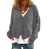 Women's Fashion Oversized Knit Cardigan Sweater With Buttons Long Sleeves Solid Color Jacket