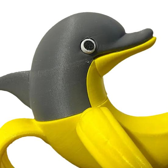 Банановый дельфин Орнамент Статуэтка с дельфином внутри Дизайн банана Скульптура на банановую тематику Украшение для дома