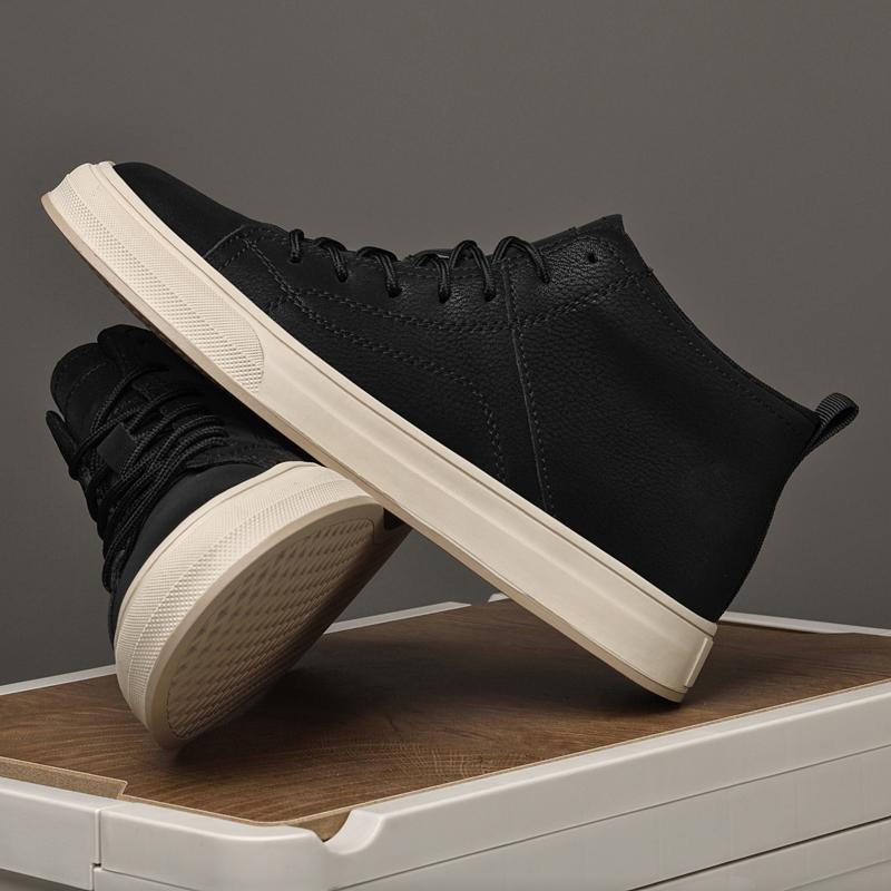 Hot Sale Stylish Men's Boots Genuine Leather Ankle Boots Fashion British Trend Male Vulcanized Shoes Non-Slip Outdoor Walk Shoes