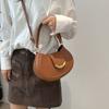 Half-Moon Girls Crossbody Bag PU Leather Ladies Messenger Bag Korean Style Mini Tote Bag  Women