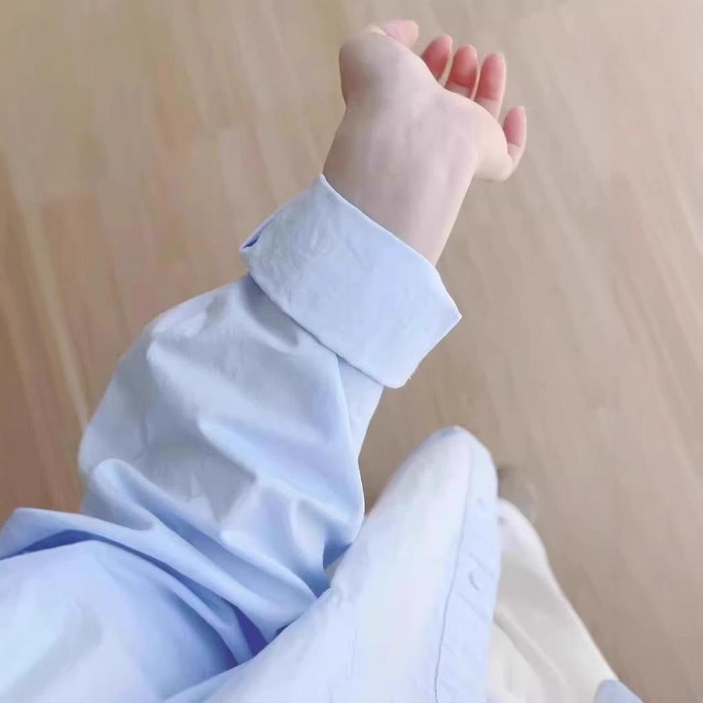 Женская блузка ретро-стиля синего цвета с длинным рукавом для весны и осени, размер petite