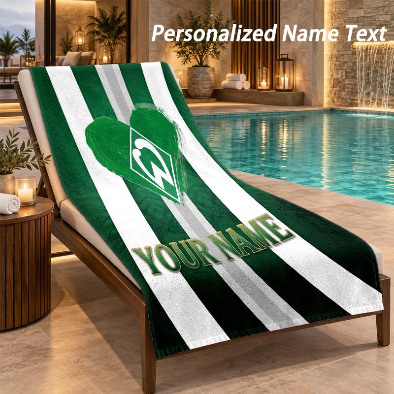 Custom Text Werder Bremen FC Print Beach Towel Large Towel For Home Bathroom Beach