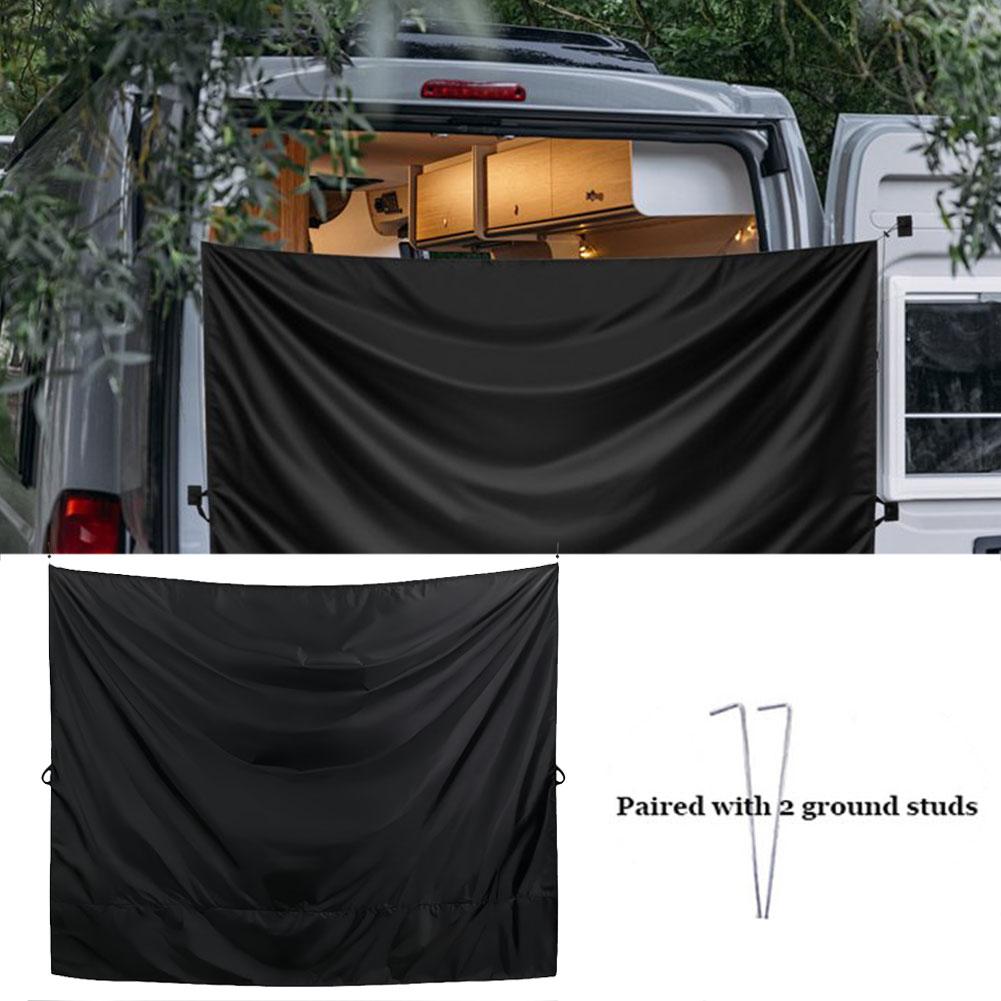 Camper Tailgate Protector with Hooks for Outdoor Shower Curtain