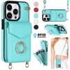 Crossbody Card Bag Wallet Ring Holder Leather Case for iPhone 15 14 13 12 11 Pro Max XS MAX XR for Samsung S23 S22 S21 S20 Ultra Plus A14 A13 A53 A54