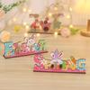Easter Ornament Bright Color Wooden Signs Rabbit Flower Gnome Pattern Desktop Ornament for Home Festival Decoration