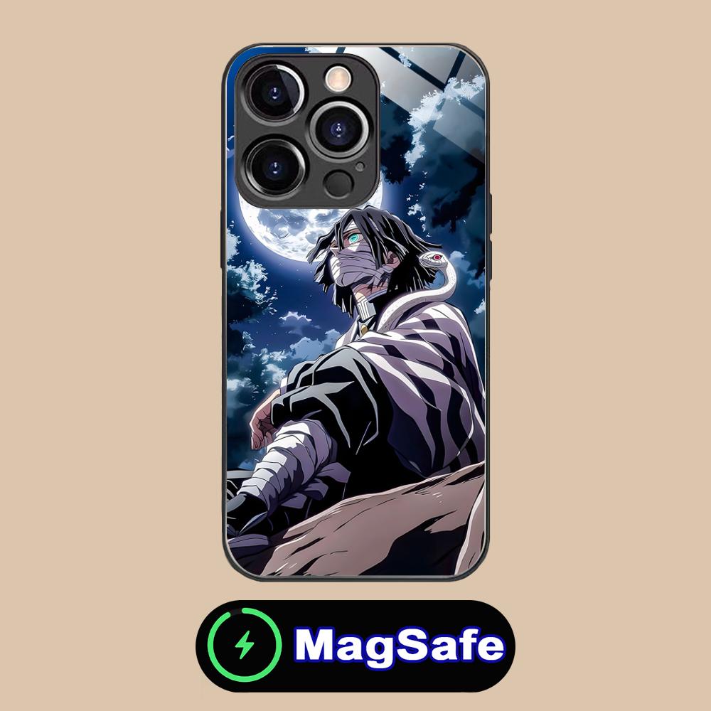 Чехол для телефона Blade Extinction Obanai Iguro для iPhone 17 16 15 14 13 12 11 Air Pro Max Plus Mini MagSafe Стеклянный Цветной Чехол