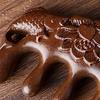 Sandalwood Scalp Massage Comb Wide Teeth Carved Lotus Fish Hair Growth Promotion Wooden Manual Head Full Body Massager Comb