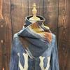 Spot European and American Akz Bohemian Double Button Scarf Wool Jacquard American Denim Style Scarf