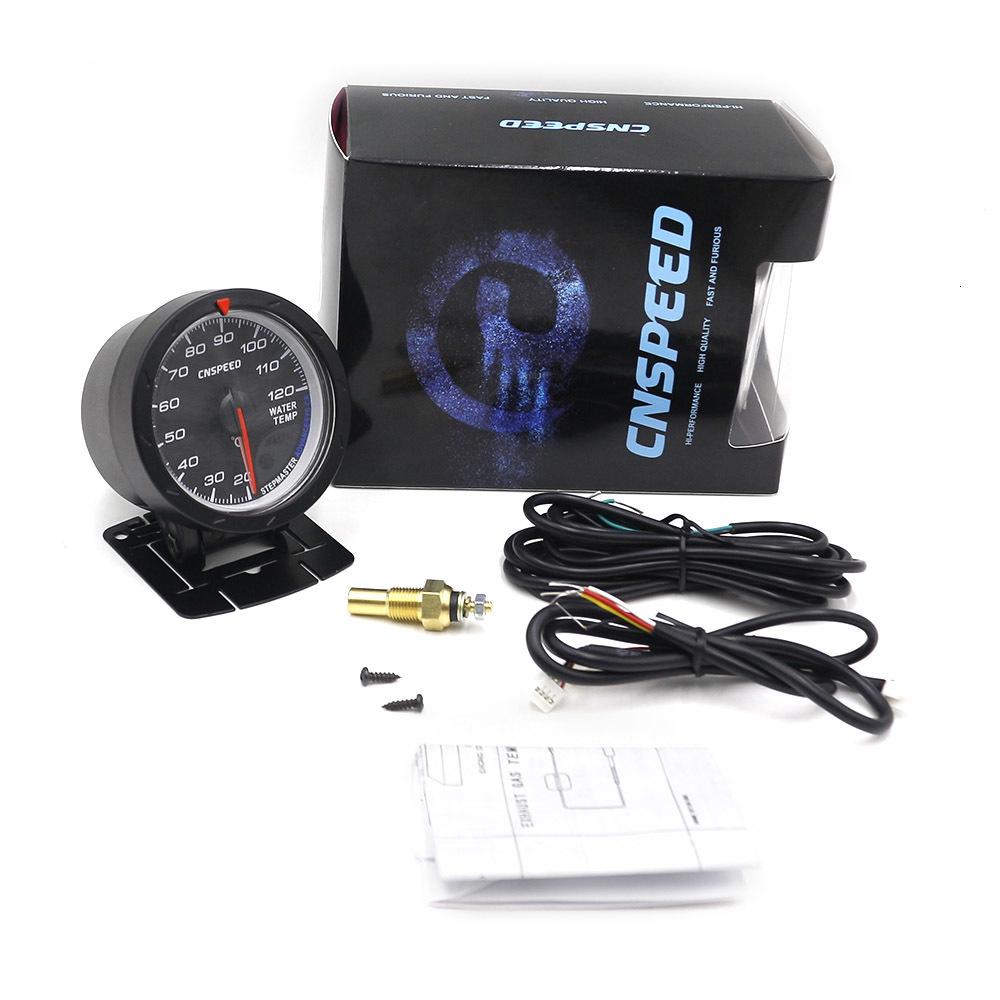 CNSPEED 60mm Water Temperature Gauge 20-120 Celsius with 1 / 8NPT Water Temperature Seal Pipe Sensor Adapter New