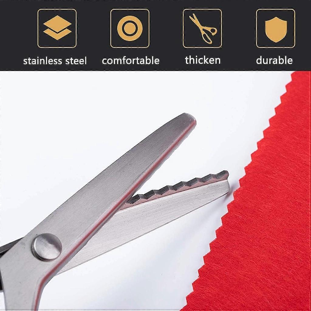 Pinking Scissors 23.5cm Professional Stainless Steel Sewing Scissors For Crafts, For Leather, Cotton, Paper, Fabric (purple) - DD
