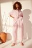 Women's Fashion New Shirt Pink 100% Linen Oversize Shirt