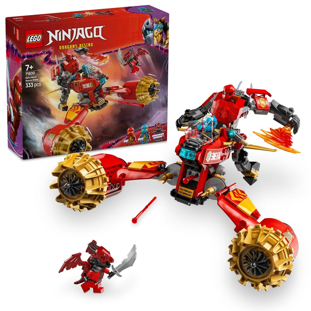 Конструктор LEGO Ninjago Меха Кая Штормовой Всадник - Подарок на День Рождения - Строительные Блоки - Мальчики и Девочки - Возраст 7, 8, 9 лет - Ученики Начальной Школы - Боевой Робот
