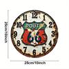 Винтажные деревянные круглые бесшумные настенные часы Route 66, подходят для гостиной, офиса, кабинета, спальни, домашнего декора