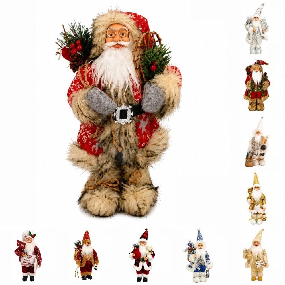 Creative Standing Santa Doll Cute Large Santa Figurine Christmas Ornament Birthday Gifts
