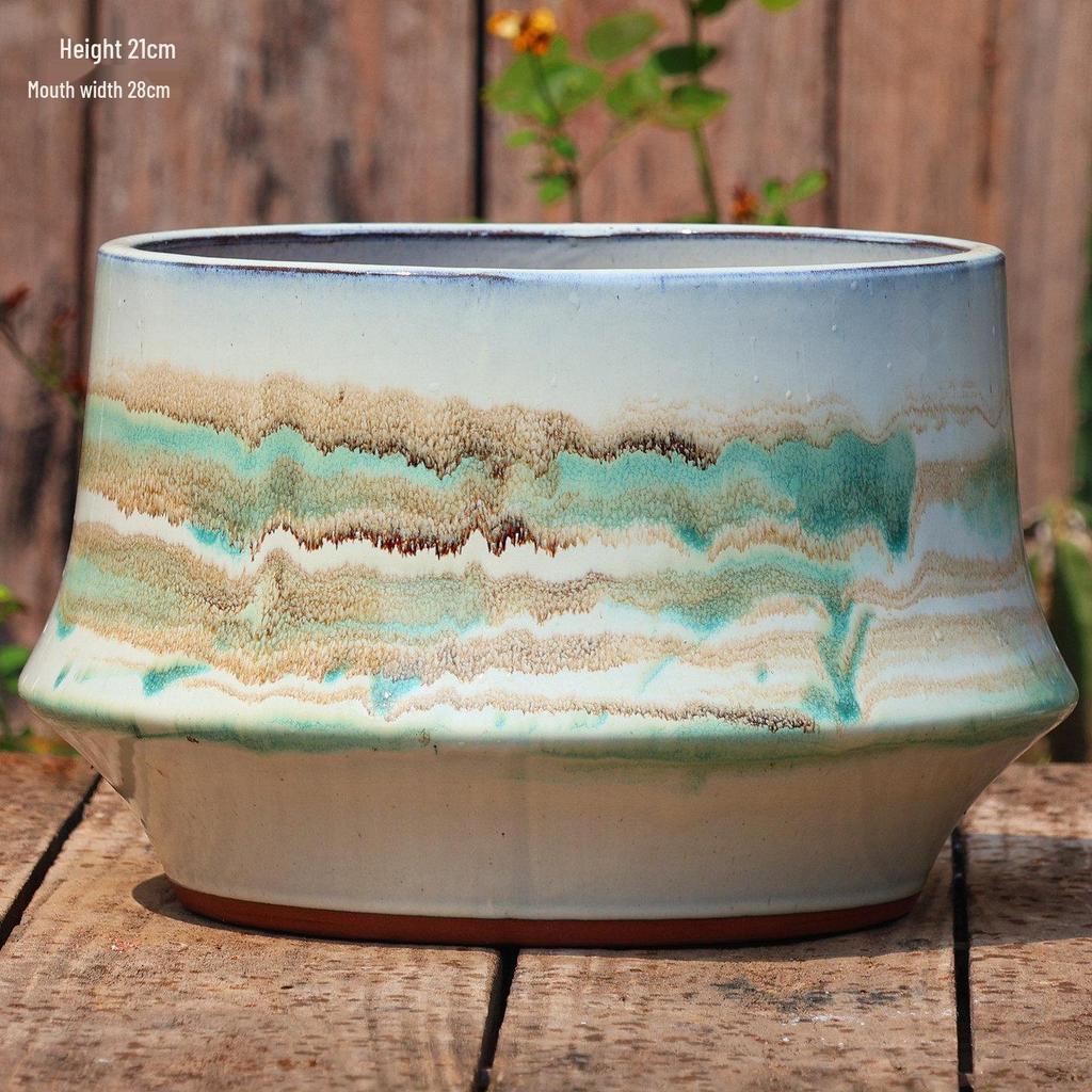 Extra Large Ceramic Pottery Flower Pot for Indoor Green Plants, Coarse Pot Ideal for Monstera and Other Large Plants
