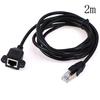 1Pc Rj45 Male To Female Screw Panel Mount Ethernet Lan Network Extension Cable