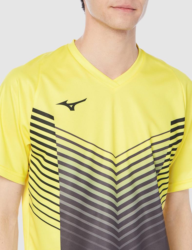 Tennis Wear Badminton Wear Quick Dry Game Shirt Sweat Absorbent Quick Drying Dynamotion Fit 72MA1004 Yellow XL [Mizuno]