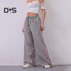 Женские длинные брюки с низкой посадкой, эластичной талией, регулируемыми шнурками, повседневными брюками с карманами, свободными широкими брюками