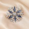 Exquisite Women‘s Brooch Crystal Snowflake Lapel Pins for Men Blue Rhinestone Suit Clothes Badge Luxury Jewelry Accessories