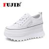 Fujin Лето-весна-осень, удобные кроссовки на платформе, вязаные дышащие удобные женские туфли для бега, массивная женская обувь для девочек