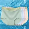 Women's Seamless Ice Silk Triangle Underwear Pure Breathable Middle and High Waist Sports Yoga Girl Underwear