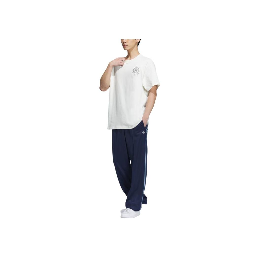 Adidas Originals Trefoil Solid Color Elastic Waist Straight-Leg Sweatpants Unisex Bottoms Indigo IK9153