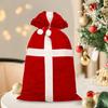 Рождественский бархатный мешок Санты с кулиской, красный мешок для подарков Санты, большой мешок для упаковки подарков для рождественского подарка, принадлежность для вечеринки