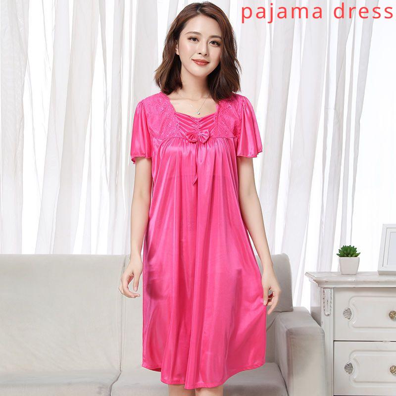 Женский пижамный комплект из ледяного шелка с короткими рукавами большого размера, домашняя одежда, пижамы