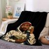 1 шт. Плед в стиле Hip Hop 2Pac, Мягкий, Легкий, Для всех сезонов, Многоцелевой плед для дивана, кровати, офиса и пикников, Французский стиль с культовыми обложками альбомов и цитатами