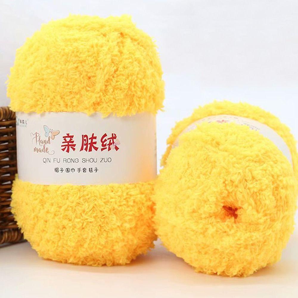 Yarn Crochet Hand Knitting Thick Line Fluffy Wool Yarn Towel Threads Scarf Sweater Coral Velvet