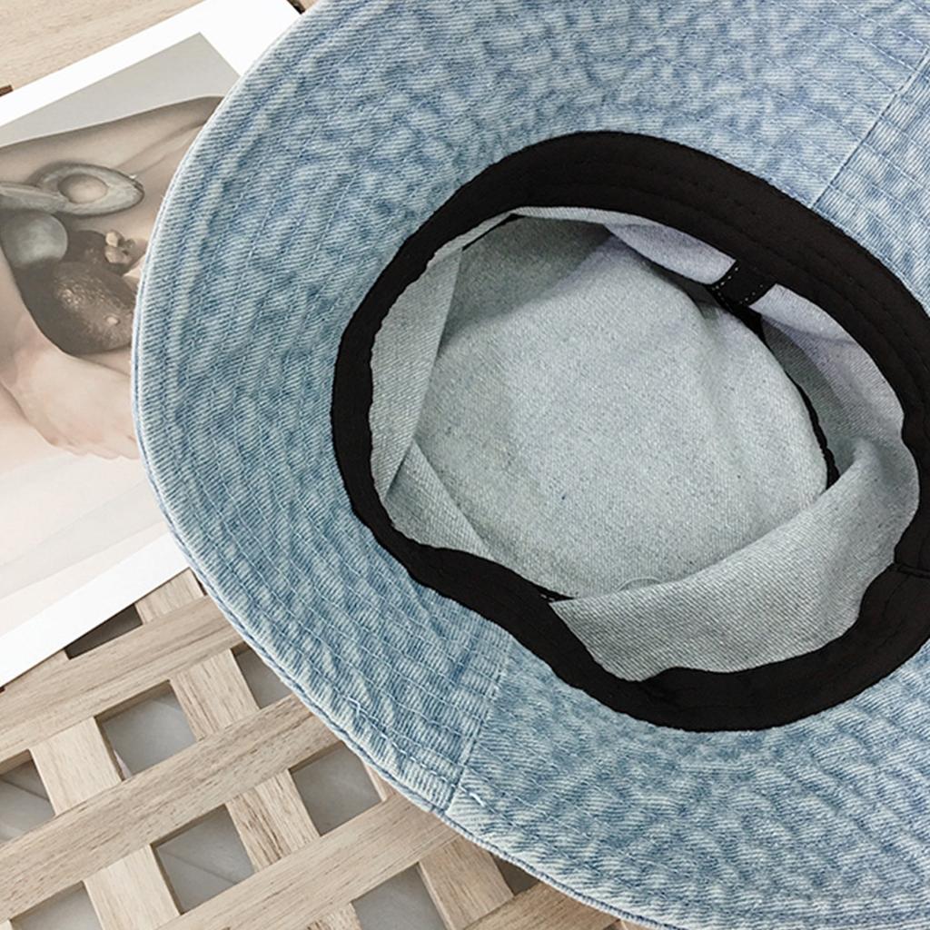 Large Brimmed Denim Fisherman Hat For Men And Women. Spring And Summer Thin Design. Face Covering Sun Visor Hat. Sun Basin Hat