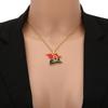 SONYA Enamel Drop Oil Angola Map Flag Pendant Necklace For Women Girls Stainless Steel Angolan Jewelry Ethnic Party Gifts