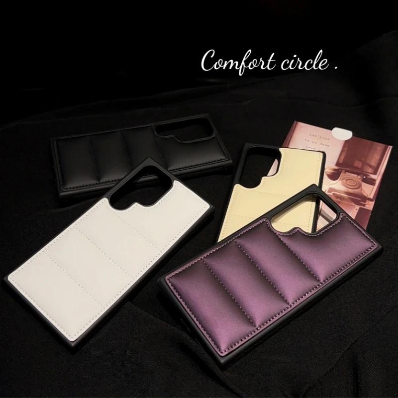 Роскошный мягкий тканевый пуховик чехол для телефона Samsung S25 S24 S23 S22 Ultra Plus Силиконовый чехол для Galaxy S25+Funda