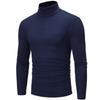 Men Casual High Neck Long Sleeve T-shirt Solid Color Slim Fit Pullover Undershirt Thermal Base Shirt