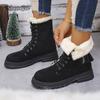 Fashion Anti-slip Fringe Decor Short Plush Women's Snow Boots Lace Up Bohemian Winter Warm Short Fur Boots Bottes Femmes Thick Bottom