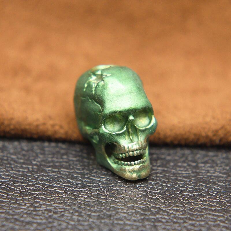 Пулевое отверстие Череп Скелет Нож Бусина Ремешок Подвеска Латунь Панк Ужасы Голова призрака Статуэтки EDC DIY Паракорд Браслет Аксессуар