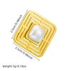 DIEYURO 316L Stainless Steel Gold Colour Radiant Pearl Flower Rhombus Ring For Women Fashion New Finger Ring Jewelry Gift Party