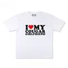 2026 New Funny I Love My Cougar Girlfriend Print Tshirt Mens and Womens Short Sleeve Tshirt Mens Top