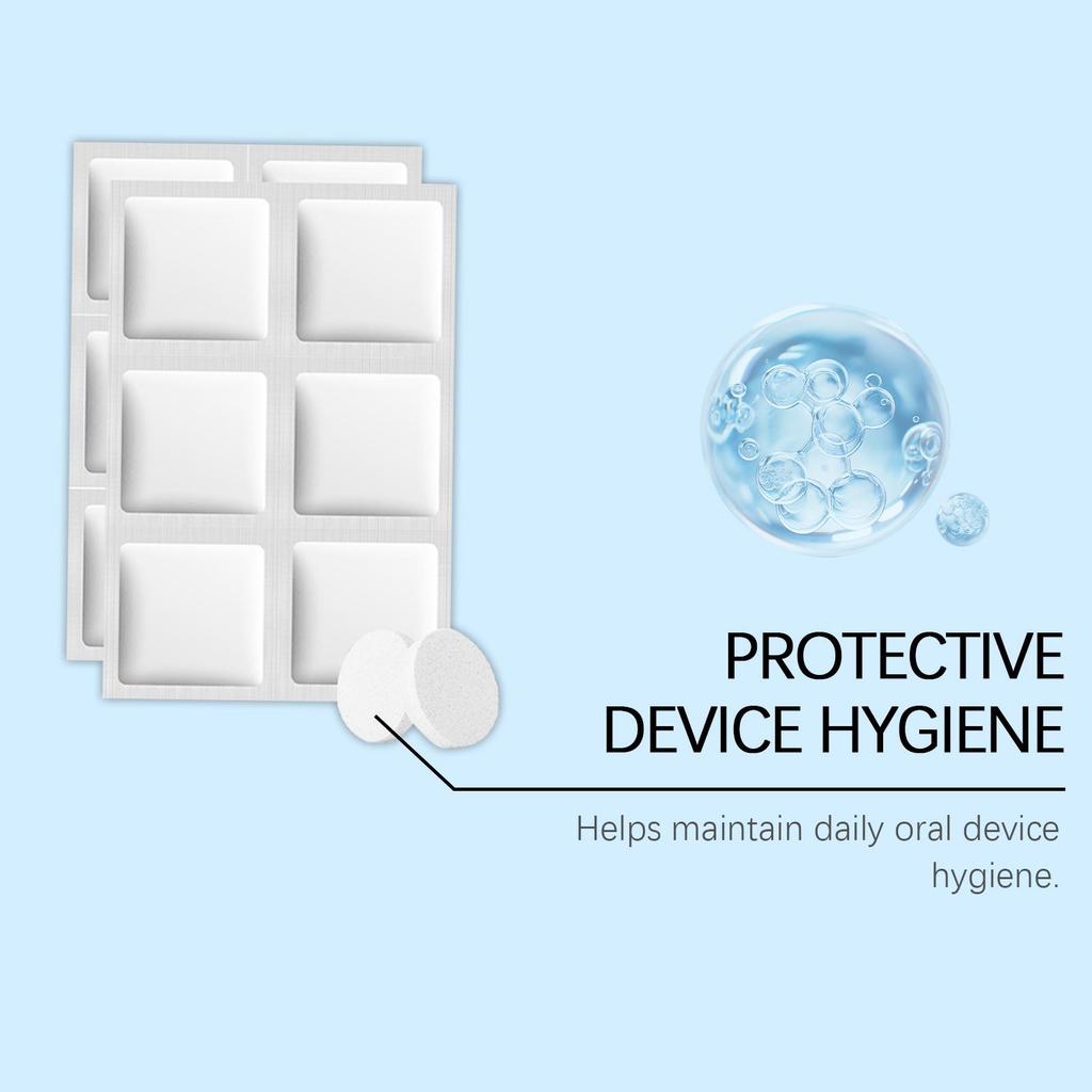 Шипучие таблетки для чистки зубных протезов: Ежедневная очистка от грязи и пятен зубных протезов, Шипучие таблетки для ухода за зубными протезами