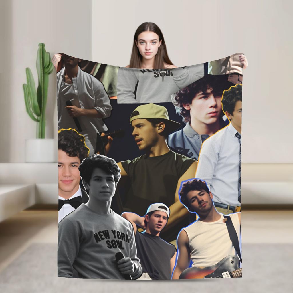 Joe Jonas  Plush Blanket Boy Girl J-Jonas Brothers  Flannel Throw Blanket For Couch Chair Sofa Bed Soft Warm Quality Bedspread