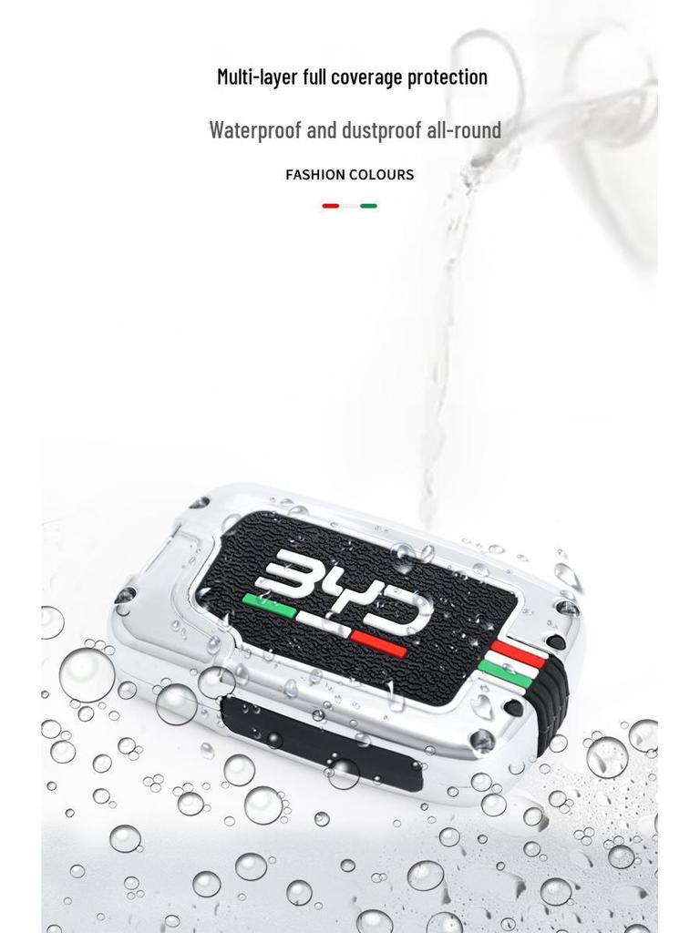 BYD Car Key Cover for F3, FO, E6, M6, G3, L3, Tang, S6, and S7 - Metal Shell Case and Buckle