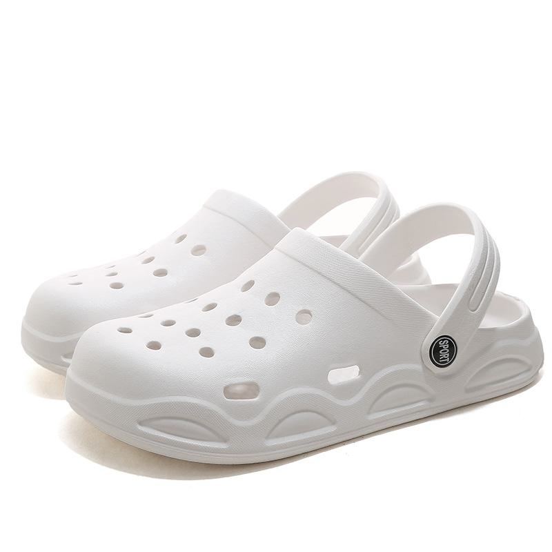 Летние мужские туфли Hole: Стиль Баотоу на открытом воздухе. Женская пляжная обувь, полузакрытый каблук, трансграничная торговля.