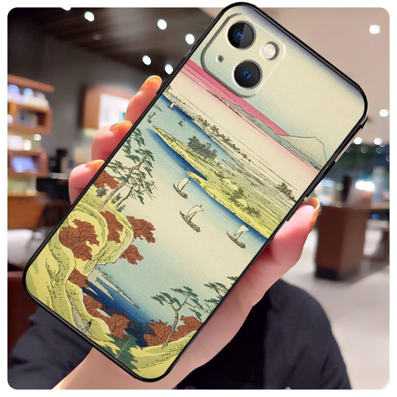 Японский чехол в стиле Укиё-э для iPhone 17 Pro Max 15 14 13 11 12 16 Pro Max mini 15 16 Plus 16e 17 Air Чехол для телефона