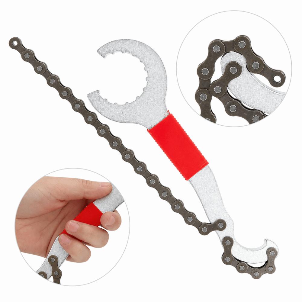 20cm Length Freewheel Wrench Stainless Steel Sprocket Remover Wrench Bike Chain Whip  Bike Repair