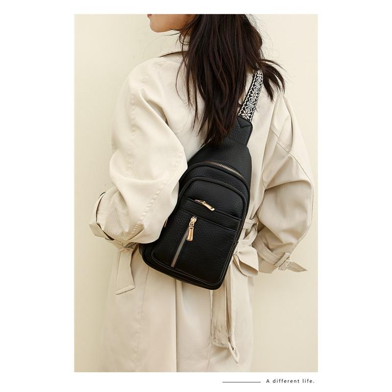 Новая женская ПУ нагрудная сумка простая и легкая, многосекционная повседневная сумка-мессенджер, однотонная универсальная наплечная сумка